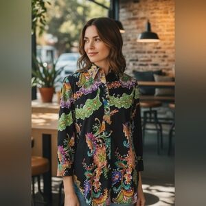 Ralph Lauren floral Unisex Blouse 3/4 sleeve multicolor top